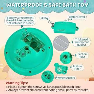 Baby Bath Toys for Toddlers, CRIOLPO Spray Water Toy Rotation Baby Light up Bath Toys, Automatic Induction Sprinkler Shower Toys with LED, Bathtub Pool Bath Toys Gift for 1 2 3 4 5 Year Old Boys Girls