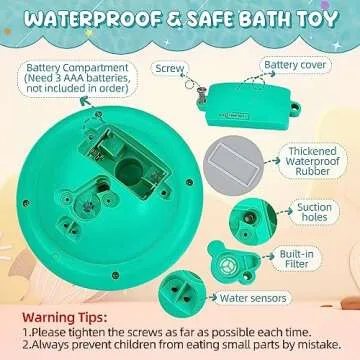 Baby Bath Toys for Toddlers, CRIOLPO Spray Water Toy Rotation Baby Light up Bath Toys, Automatic Induction Sprinkler Shower Toys with LED, Bathtub Pool Bath Toys Gift for 1 2 3 4 5 Year Old Boys Girls
