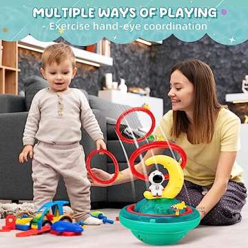 Baby Bath Toys for Toddlers, CRIOLPO Spray Water Toy Rotation Baby Light up Bath Toys, Automatic Induction Sprinkler Shower Toys with LED, Bathtub Pool Bath Toys Gift for 1 2 3 4 5 Year Old Boys Girls