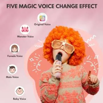 Karaoke Machine, Portable Bluetooth Speaker with Wireless Microphones for Kids Adult, Birthday Family Party Gifts Toys for Toddler Girls Boys 3 4 5 6 7 8 9 10 11 12+ Year Old