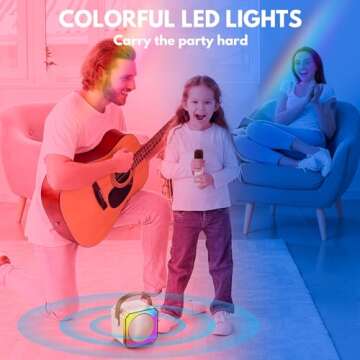 Karaoke Machine, Portable Bluetooth Speaker with Wireless Microphones for Kids Adult, Birthday Family Party Gifts Toys for Toddler Girls Boys 3 4 5 6 7 8 9 10 11 12+ Year Old