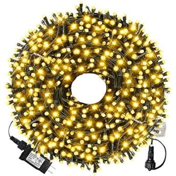 XTF2015 105ft 300 LED Christmas String Lights, End-to-End Plug 8 Modes Christmas Lights - UL Certifi...