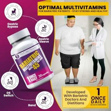 ProCare Health Bariatric Multivitamin with Iron 45mg (30 Easy to Swallow Capsules) - Post Op Bariatric Vitamins for Gastric Bypass Pills for Sleeve Patients, Sustain Recovery & Energy (1 Month Supply)