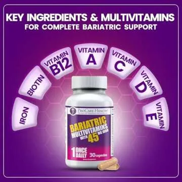 ProCare Health Bariatric Multivitamin with Iron 45mg (30 Easy to Swallow Capsules) - Post Op Bariatric Vitamins for Gastric Bypass Pills for Sleeve Patients, Sustain Recovery & Energy (1 Month Supply)