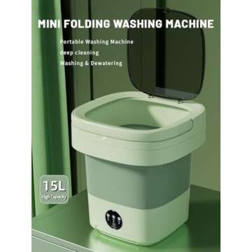 Portable Washing Machine Mini Washer 15L Upgraded Capacity Travel Friendly Foldable Washer