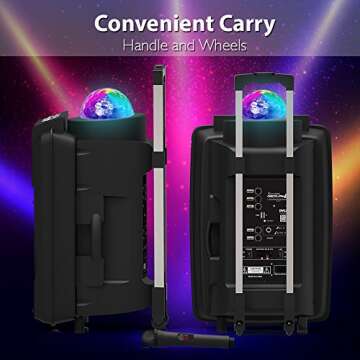 Pyle Wireless Portable PA Speaker System - 700 W Battery Powered Rechargeable Sound Speaker and Micr...