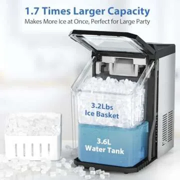 Aeitto Nugget Ice Maker 55lbs/day Chewable Ice Machine