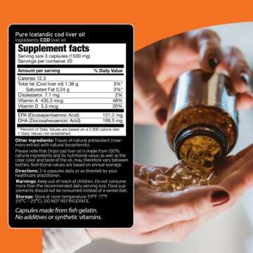 Dropi Omega 3 Fish Oil 500mg - Premium Cod Liver Oil Capsules