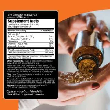 Dropi Omega 3 Fish Oil 500mg - Premium Cod Liver Oil Capsules