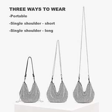 Gudessly Rhinestone Evening Bag - Shiny Bling Handbag for Formal Events