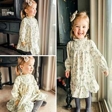 Curipeer Baby Girls Floral Dress for Spring and Autumn