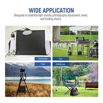 NEEWER Saddle Water Weight Bag, Heavy Duty Portable Counterbalance Sand Bag for Tripod, Light Stand, Background Support, Outdoor Studio Photography, Pool Ladder, Maximum Load 11lb/5kg, 4 Packs (Black)