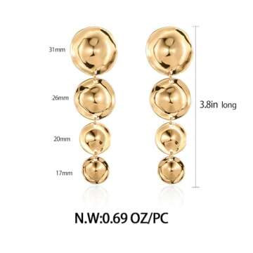 HolidayQbee Gold Clip On Earrings Clip On Earrings For Women Gold Clip Earring Statement Long Dangle Earrings Gold Earring Fashion Jewelry Earrings Gift.