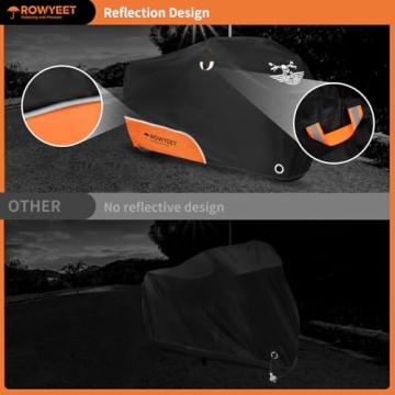 Waterproof Motorcycle Cover with Reflective Design