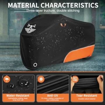 Waterproof Motorcycle Cover with Reflective Design