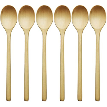 ADLORYEA Wooden Spoons for Eating | 9 inch Wooden Soup Spoons (Set of 6)
