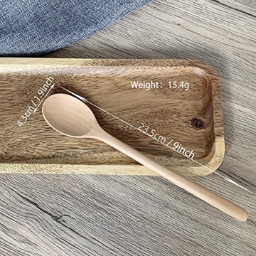 Eco-friendly ADLORYEA Wooden Spoons 9 Inch - 6 Pack
