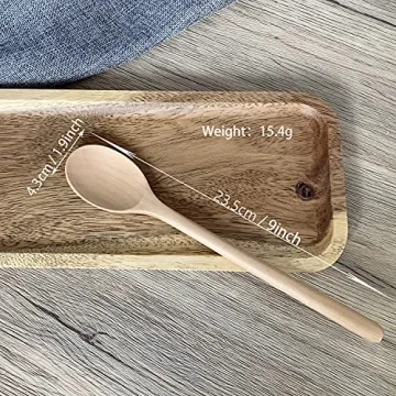 Eco-friendly ADLORYEA Wooden Spoons 9 Inch - 6 Pack