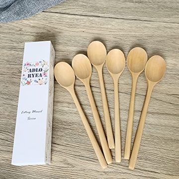 Eco-friendly ADLORYEA Wooden Spoons 9 Inch - 6 Pack