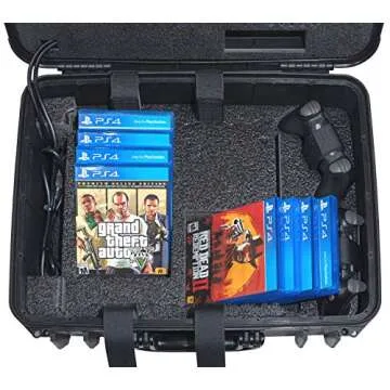 Case Club Gaming Station to fit Playstation 4. Portable Gaming Station with Built-in Monitor & Storage for PS4 Controllers & Games