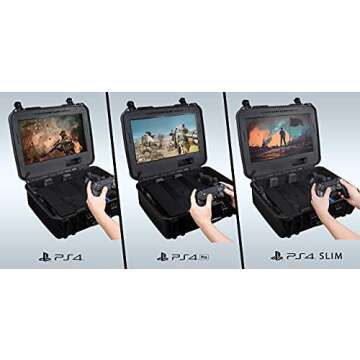 Case Club Gaming Station to fit Playstation 4. Portable Gaming Station with Built-in Monitor & Storage for PS4 Controllers & Games