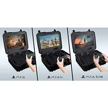 Case Club Gaming Station to fit Playstation 4. Portable Gaming Station with Built-in Monitor & Storage for PS4 Controllers & Games