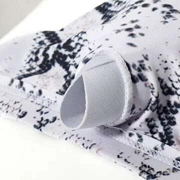 RUUHEE Women Leopard Print High Waisted Cheeky 2 Piece Bikini Bathing Suits (M(US Size 4-6),BGray-2)