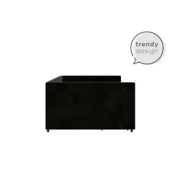 DHP Theo Daybed with Storage Drawers, Full, Black Velvet