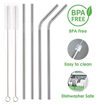 Yihong Reusable Metal Straws, Set of 8