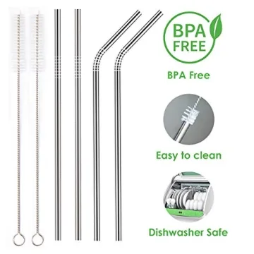 Yihong Reusable Metal Straws, Set of 8