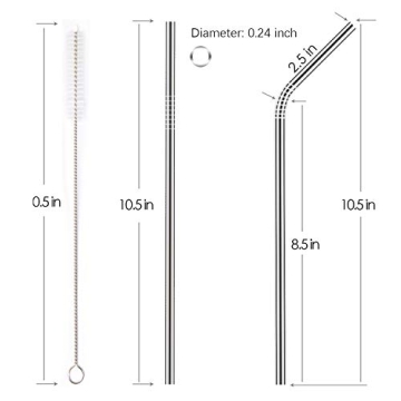 Yihong Reusable Metal Straws, Set of 8