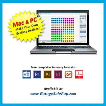 Pack of 1020 1/2" Round Color Coding Circle Dot Labels, 10 Bright Neon Colors, 8 1/2" x 11" Sheet, Fits Any Printer