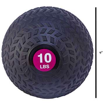 Fitvids Workout Exercise Fitness Weighted Medicine Ball, Wall Ball and Slam Ball​, Slam Ball​, 10 Pounds