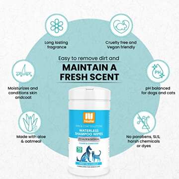 Nootie Waterless Shampoo Wipes for Dogs & Cats - Fresh and Easy Grooming