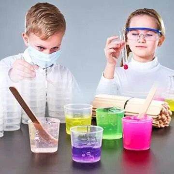 WXJ13 50 Pack 30ml Plastic Reusable Graduated Cups Transparent Scale Cups with 50 Pack Wooden Stirring Sticks for Mixing Paint, Stain, Epoxy, Resin