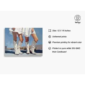 TwoDays Coastal Cowgirl Room Decor - Aesthetic Western Wall Art Prints for Teens