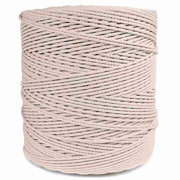 GOLBERG Twisted 100% Natural Cotton Rope – Macramé Crafts (1/2 inch x 25 feet) Natural Soft White