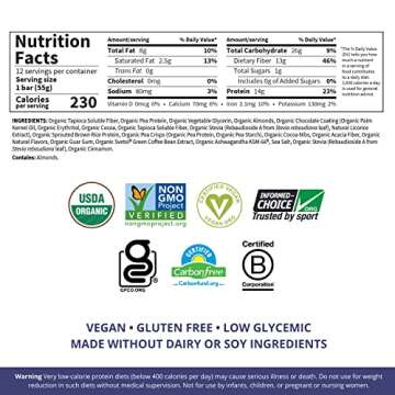 High Protein Bars for Weight Loss - Garden of Life Organic Fit Bar - S'mores (12 per carton) - Burn Fat, Satisfy Hunger and Fight Cravings, Low Sugar Plant Protein Bar with Fiber