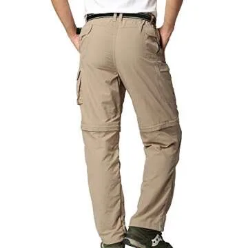 Men's Outdoor Tactical Pants Lightweight Expandable Waist Cargo Bottom with Multi Pockets Quick Dry Water Resistant (Khaki, 34)