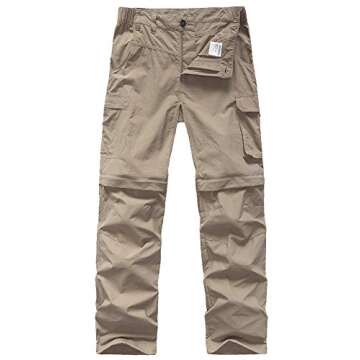 Men's Outdoor Tactical Pants Lightweight Expandable Waist Cargo Bottom with Multi Pockets Quick Dry Water Resistant (Khaki, 34)