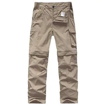 Men's Outdoor Tactical Pants Lightweight Expandable Waist Cargo Bottom with Multi Pockets Quick Dry Water Resistant (Khaki, 34)