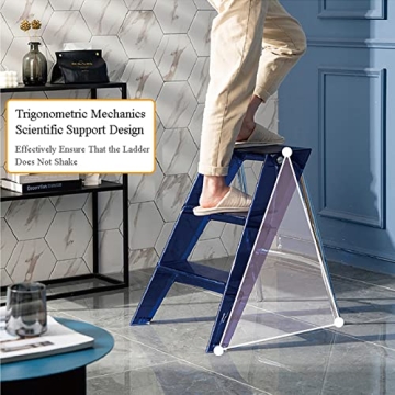 Stylish 3 Step Ladder with Anti-Slip Design and Portability