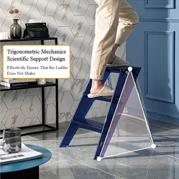 Stylish 3 Step Ladder with Anti-Slip Design and Portability