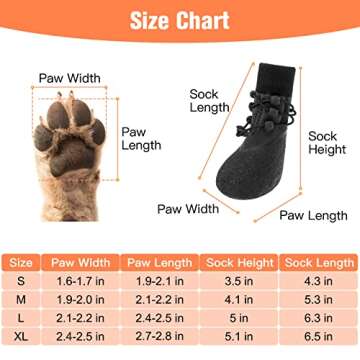 KOOLTAIL Anti-Slip Dog Boots 4 Packs - Adjustable Dog Socks with Shoelace, Waterproof Dog Sock Shoe ...