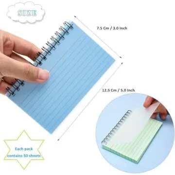 FRIUSATE 3x5 Inch Spiral Index Cards with Ring for Studying & Note-taking (250 Sheets)