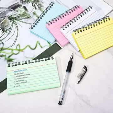 FRIUSATE Spiral Binding Colored Index Cards - 250 Sheets