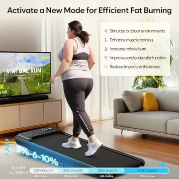 WELLFIT Walking Pad Treadmill with 10% Incline for Home