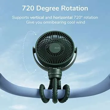 JISULIFE Stroller Baby Fan - Portable & Rechargeable