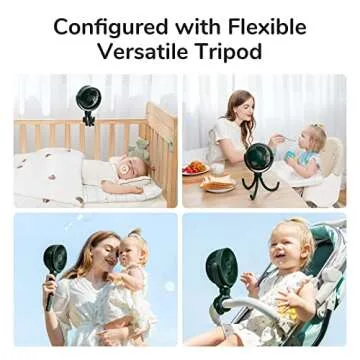 JISULIFE Stroller Baby Fan - Portable & Rechargeable