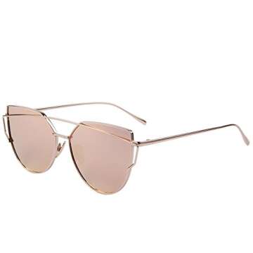 MERRY'S Fashion Women Cat Eye Sunglasses Coating Mirror Lens Sun glasses UV400 S7882